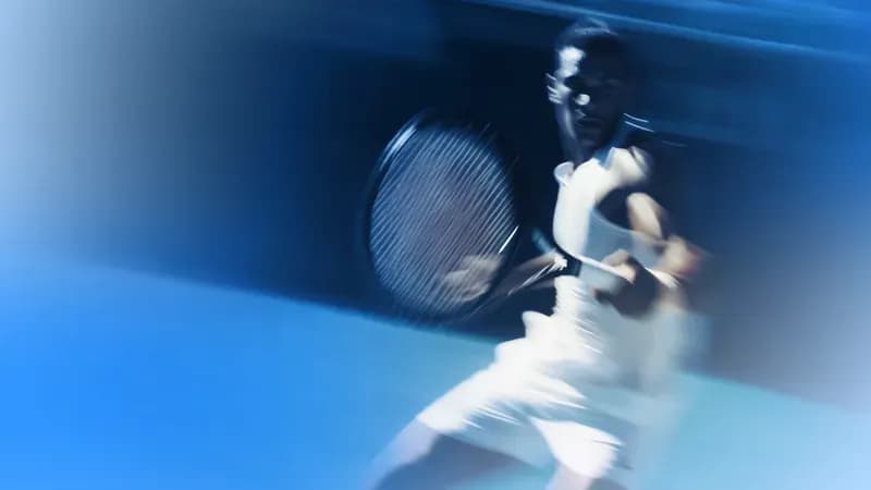 Tennis player in action